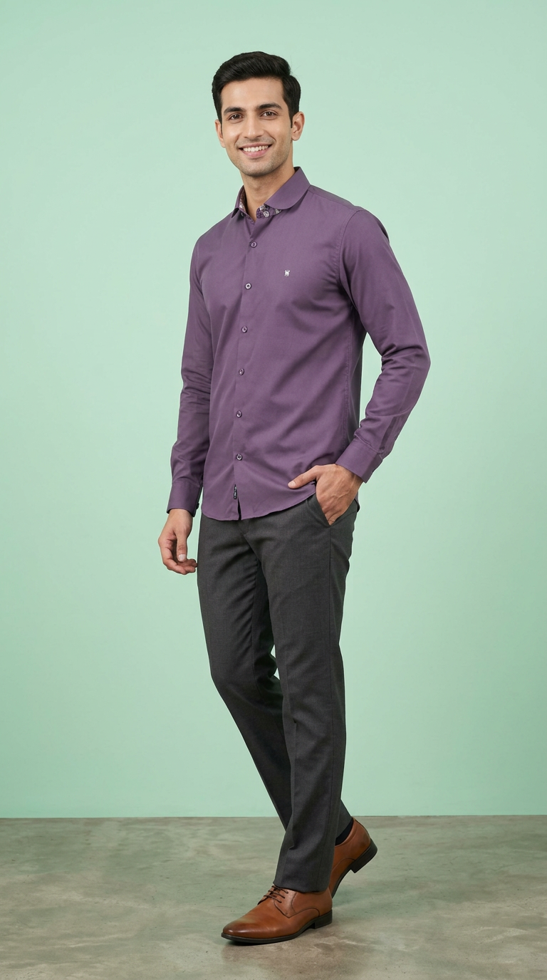 Purple Slim Fit Shirt view 3