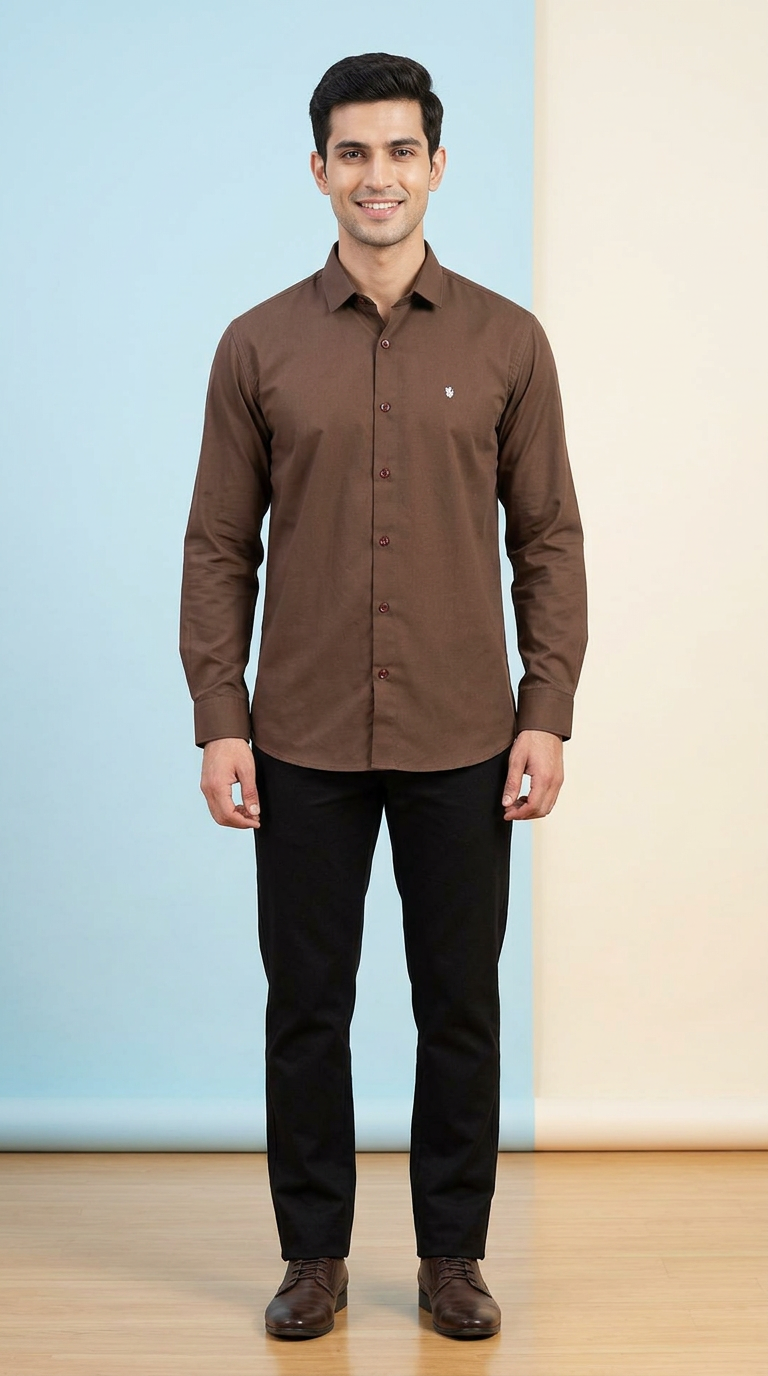 Brown Button-Up Shirt view 5