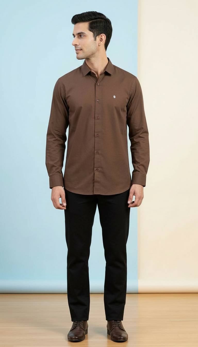 Brown Button-Up Shirt view 4