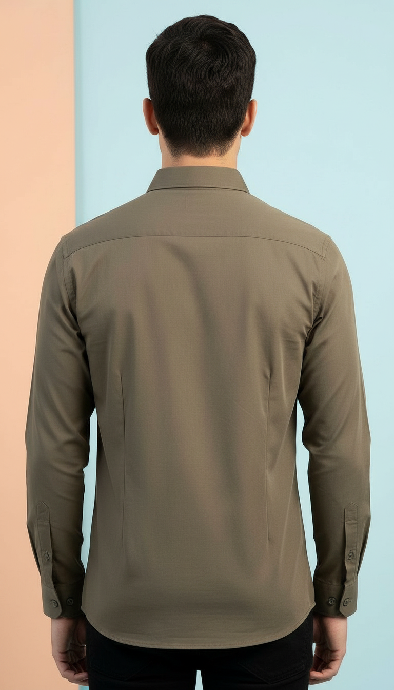Mens Khaki Casual Shirt