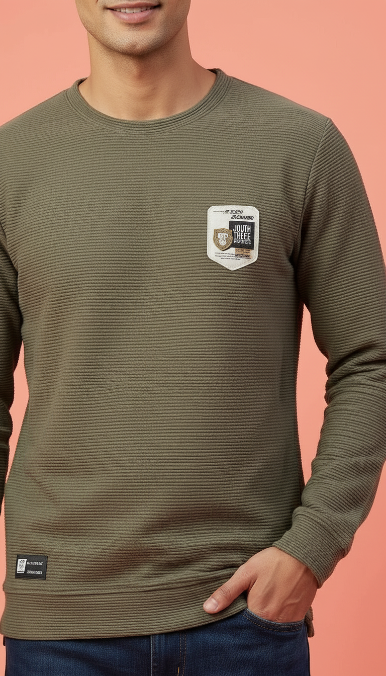Mens Olive Sweatshirt view 2