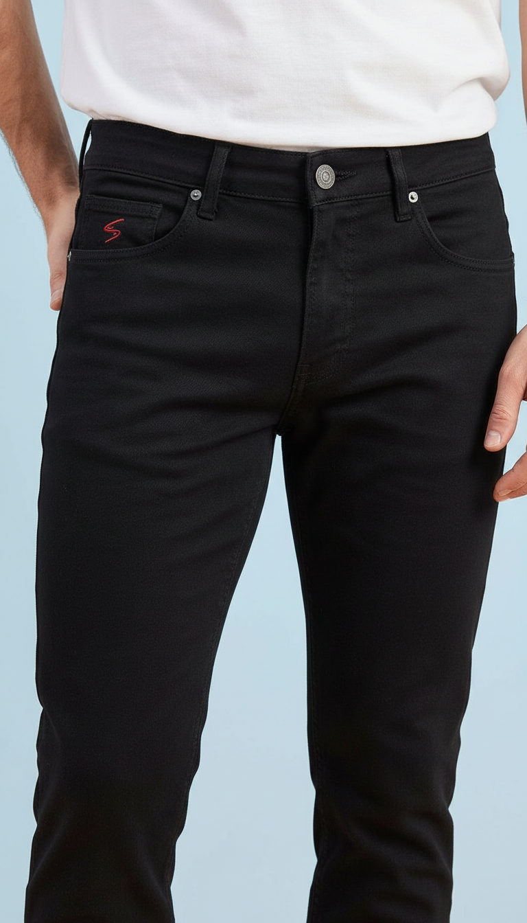 Stylish CARBON Black Denim Jeans view 2