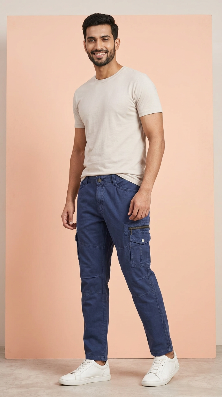 Blue Cargo Pants view 5