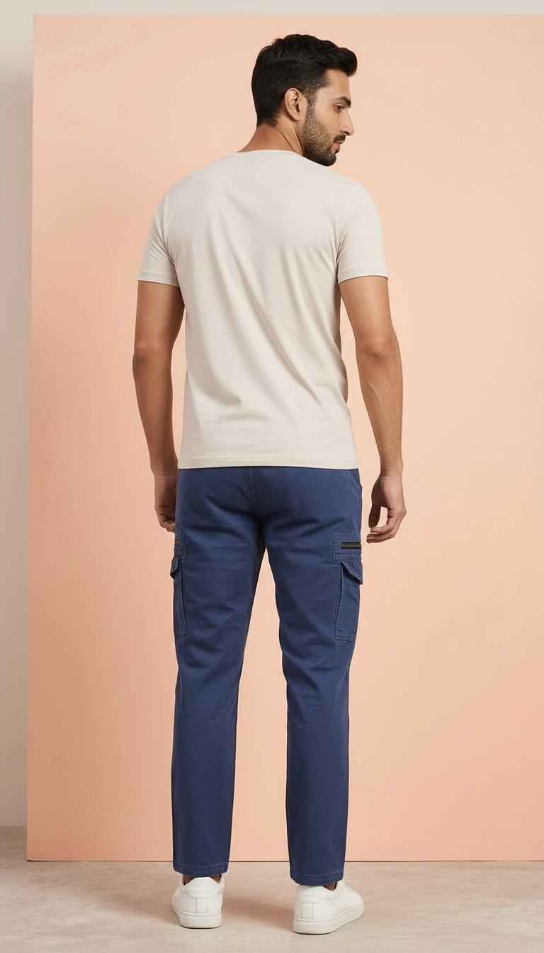 Blue Cargo Pants view 3