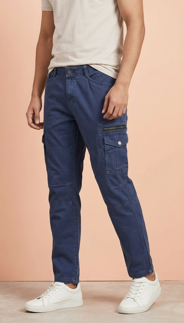 Blue Cargo Pants view 2