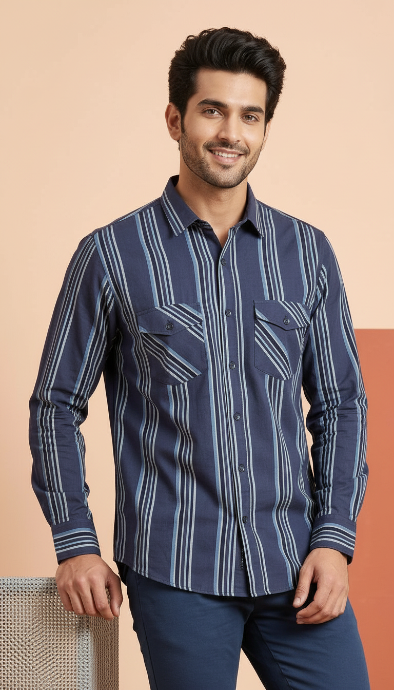 Striped Casual Shirt view 3