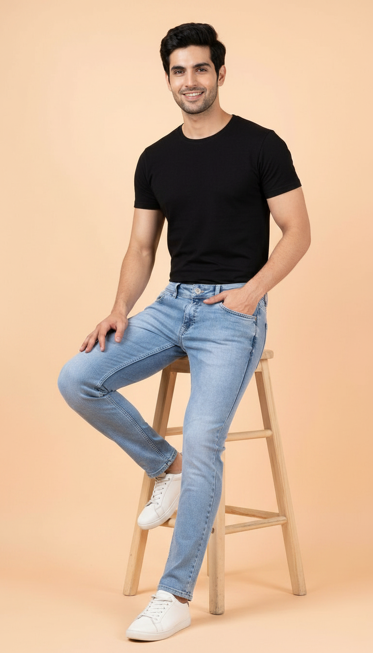 Classic Blue Denim Jeans view 3