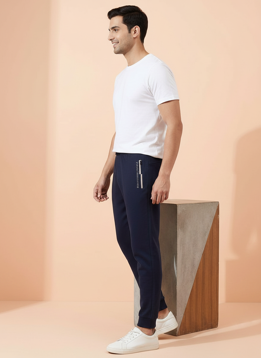 Navi Blue Mens Casual Pants view 3