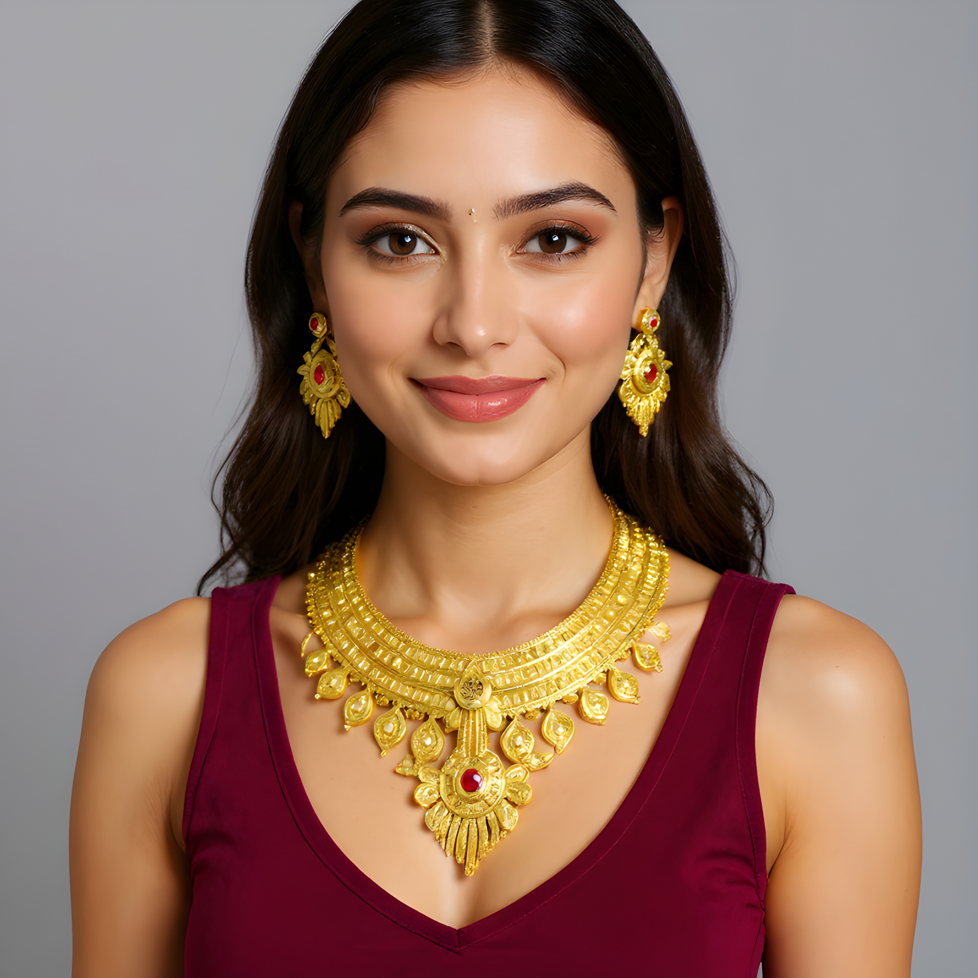 Gold-Plated Traditional Necklace Set