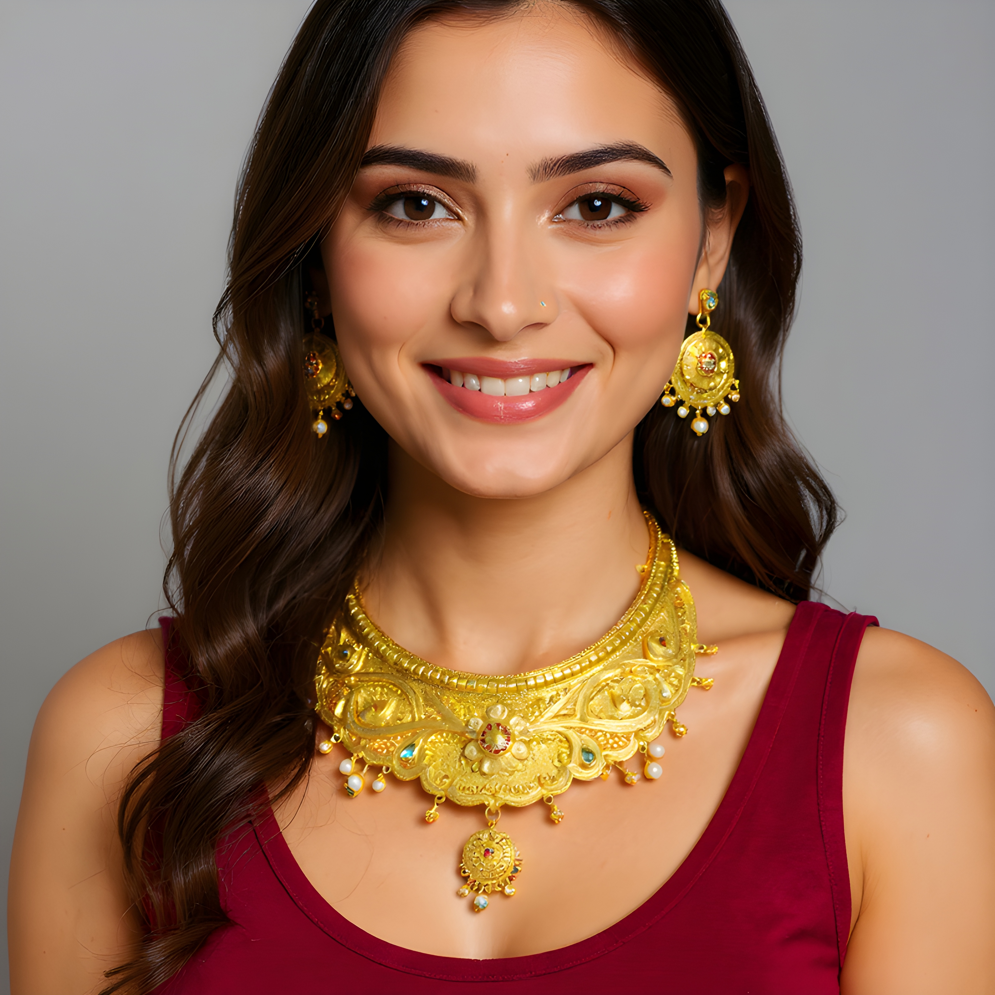 Gold-Platedd Traditional Necklace Set