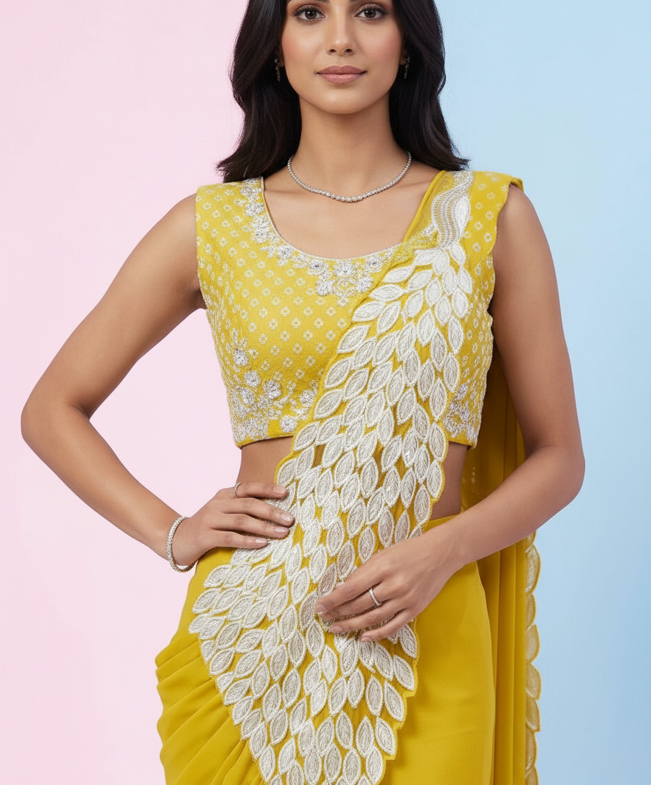 Pre Draped Designer Saree view 2