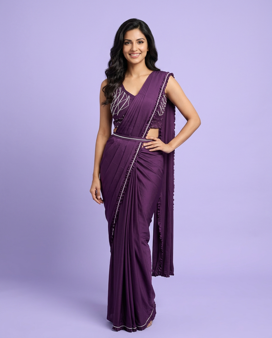 Designer Embellished Ready To Wear Saree