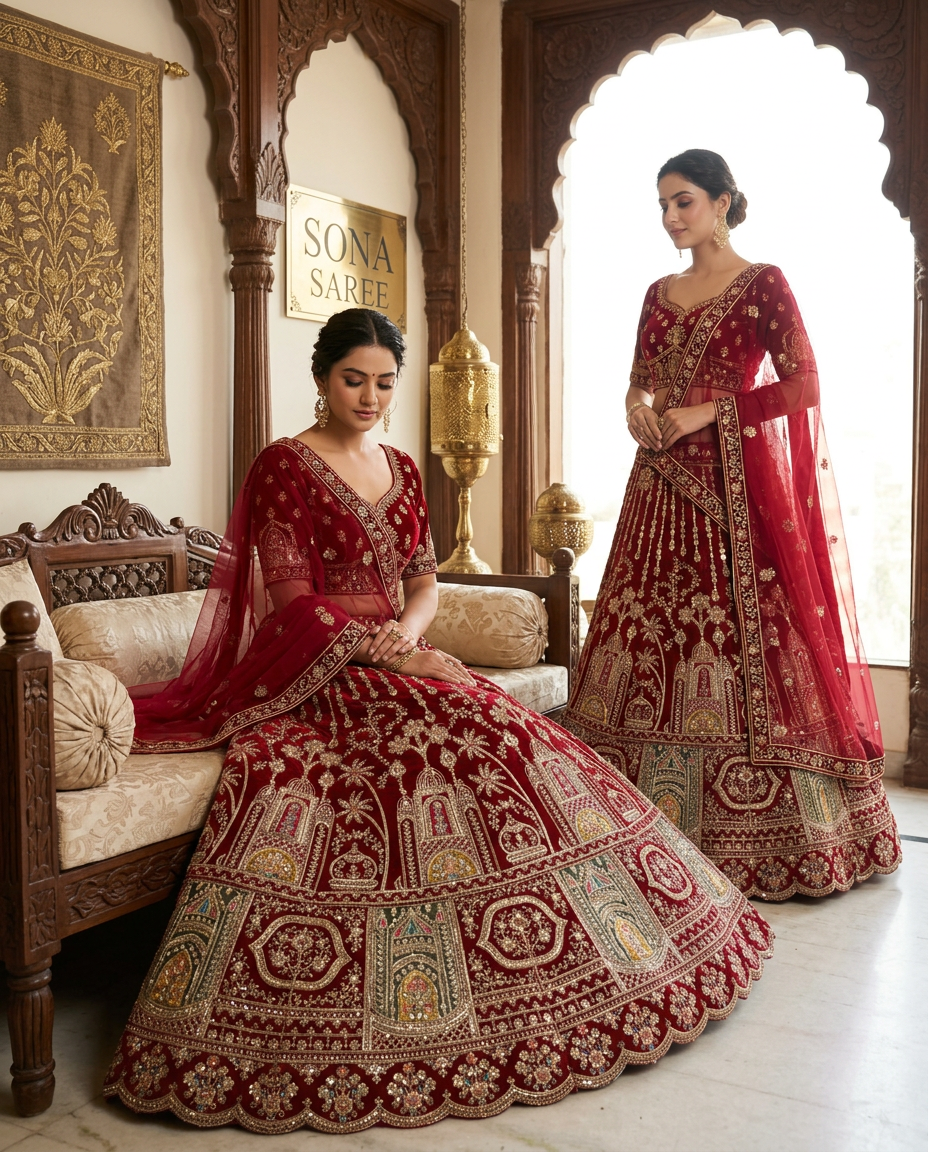 Red Bridal Lehenga