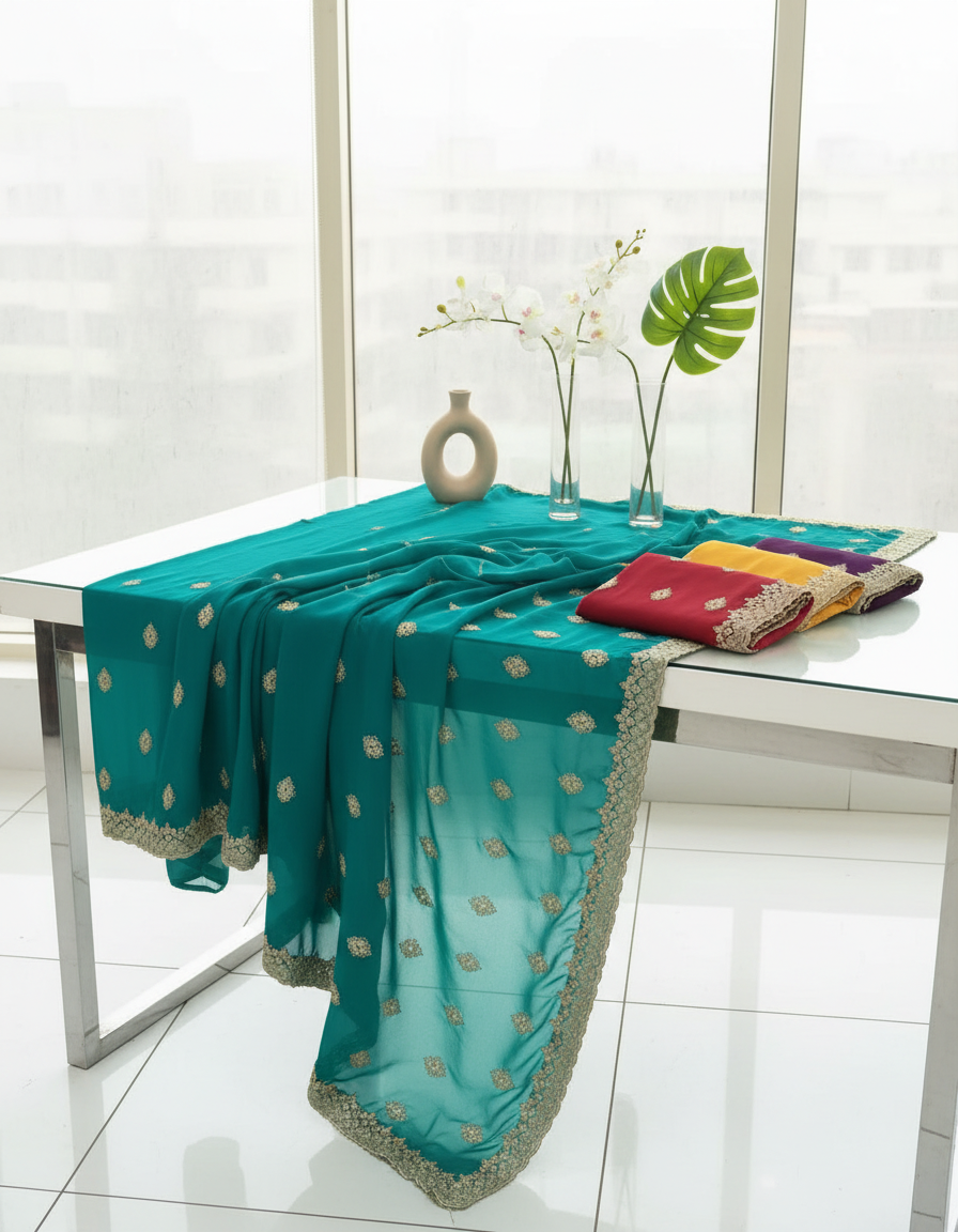 Georgette Saree With Embroidery view 2