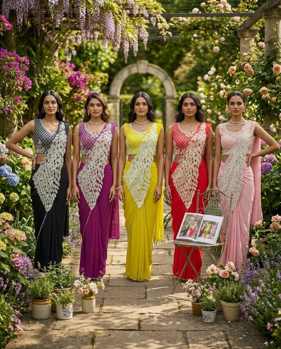 Pre Draped Designer Saree view 3