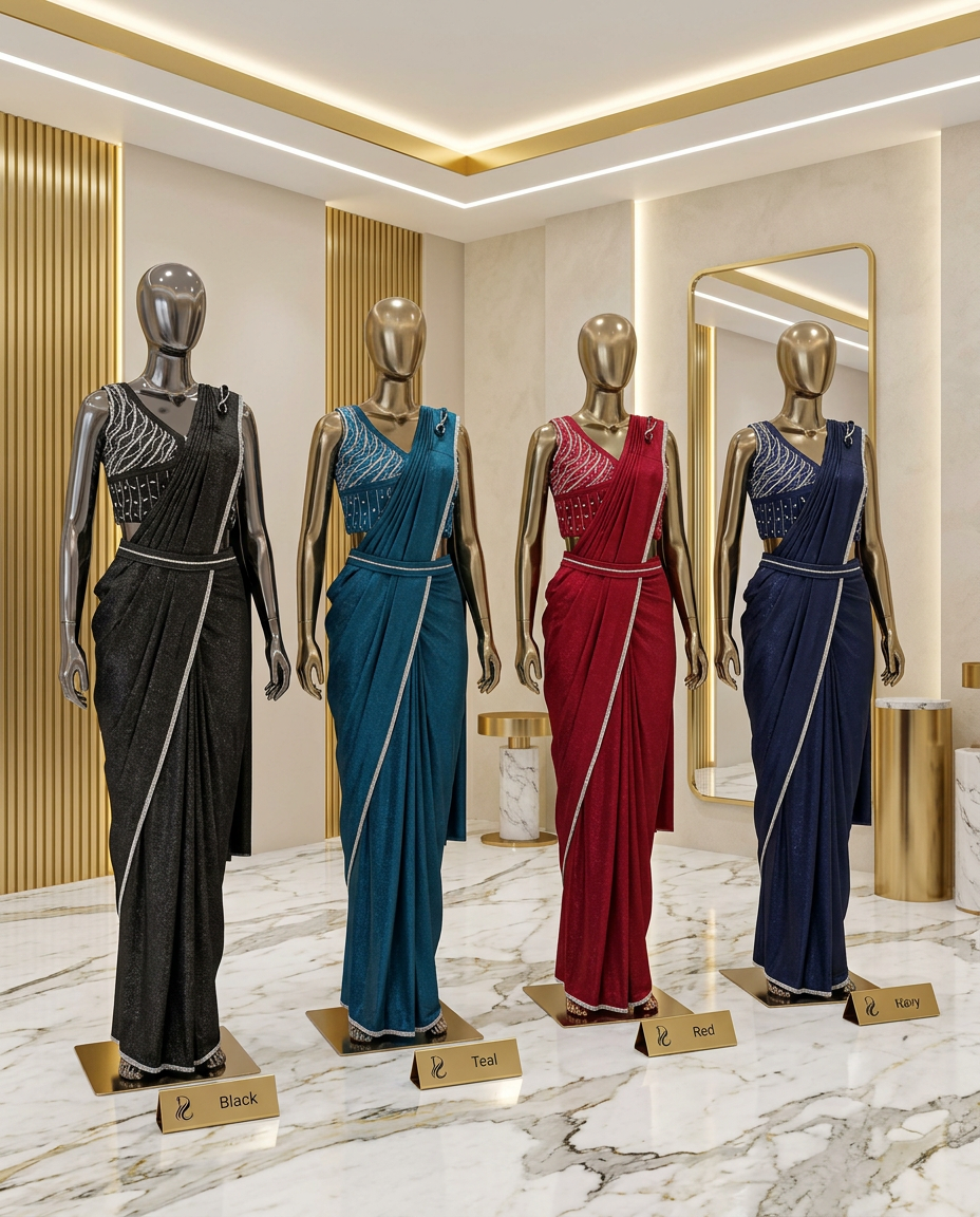 RTW Saree With Designer Blouse