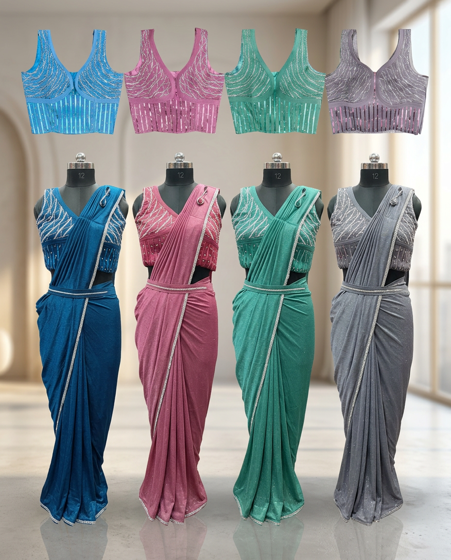 RTW Saree With Designer Blouse view 2