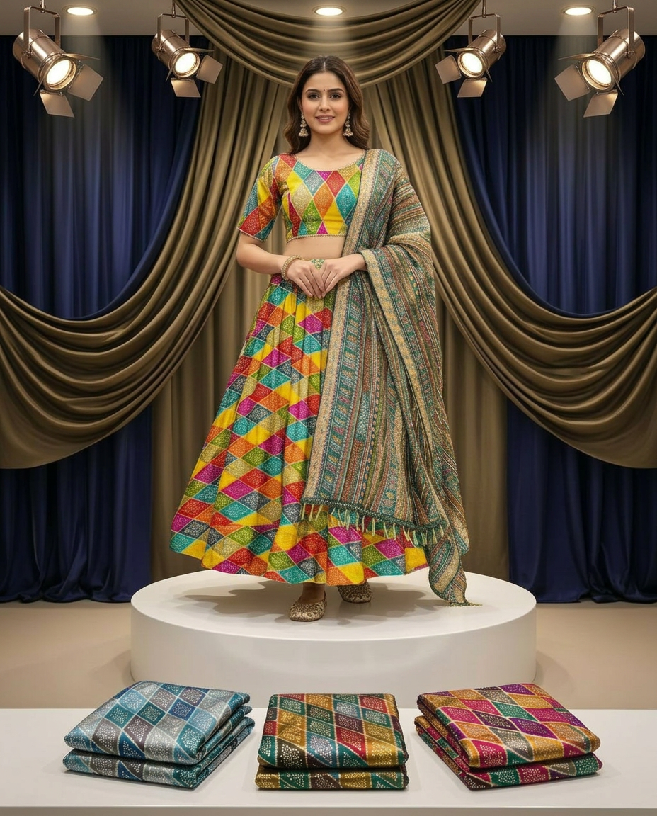 Colorful Party Wear Lehenga view 2