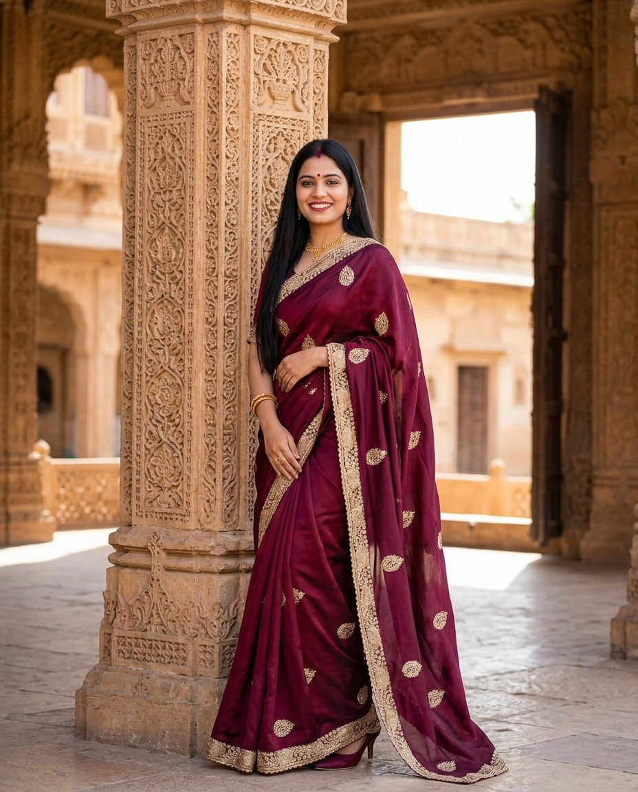 Designer Saree in Fendy Satin