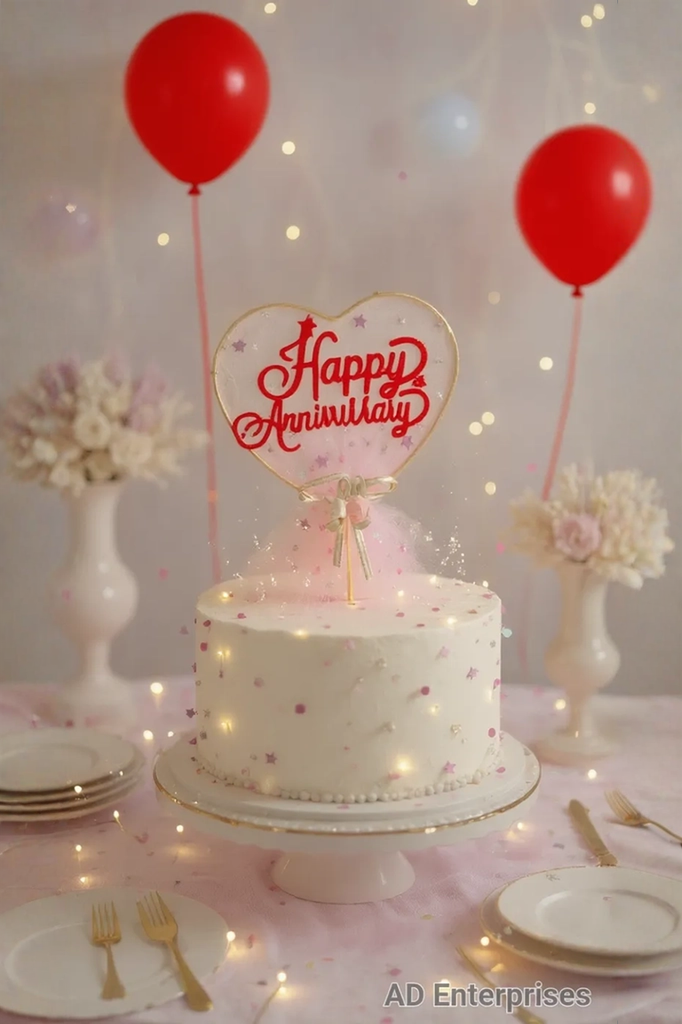 Happy Anniversary Cake Topper