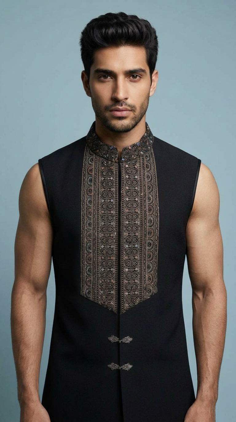 Embroidered Indo western view 2