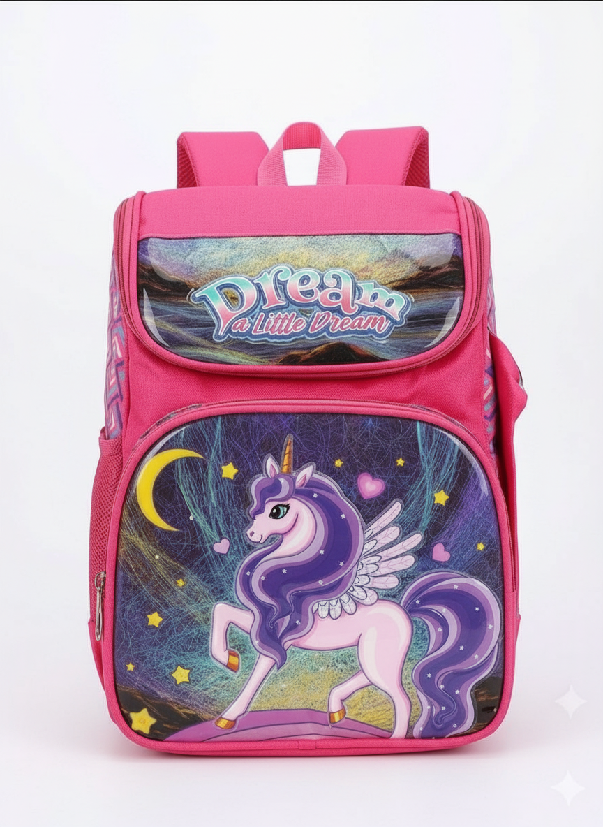 Unicorn Dream School Bag Pink Blue view 2