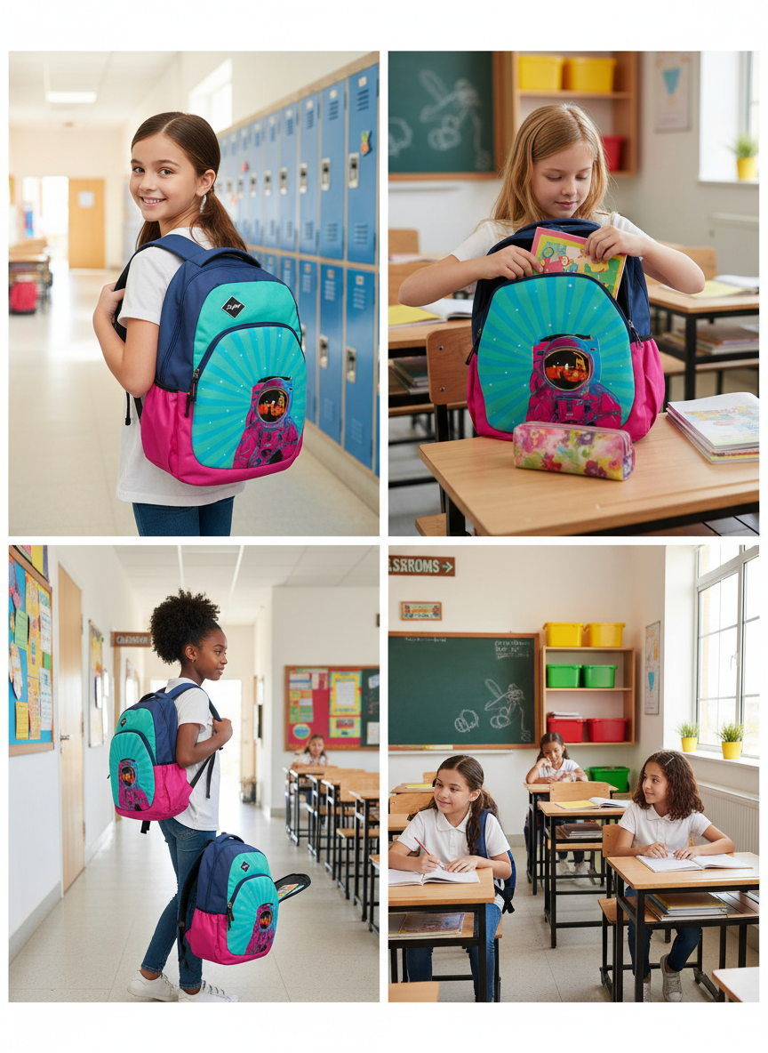 Skybags Astronaut School Bag Pink