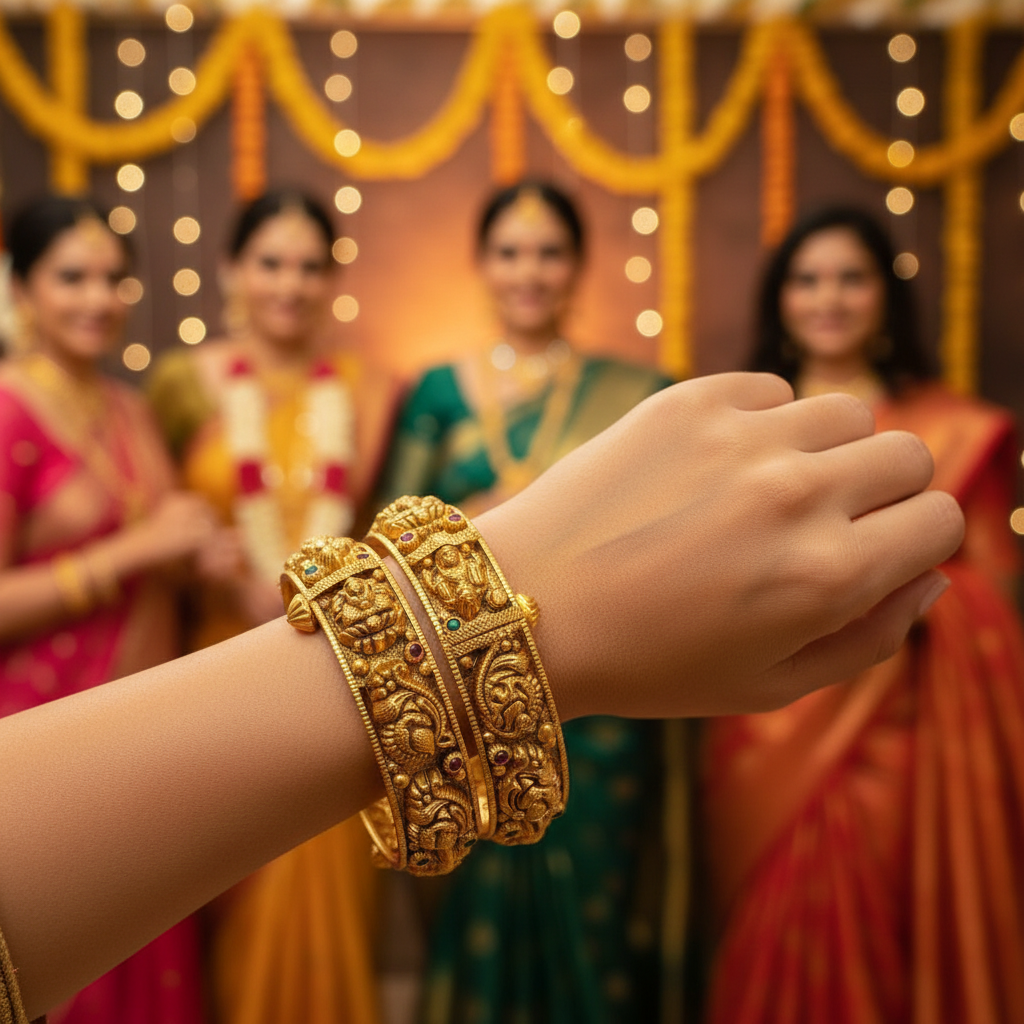 Gold Bangles - OM SILVER JEWELLERY view 3