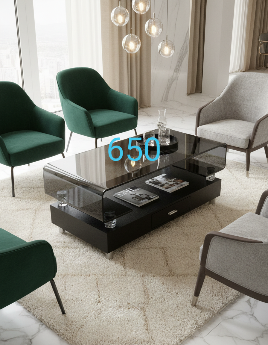 Elegant Glass Coffee Table 650