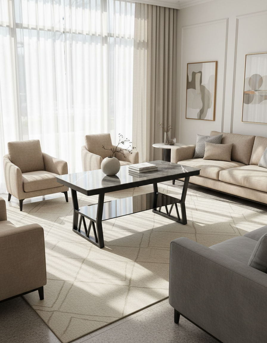 Black Marble Coffee Table 125