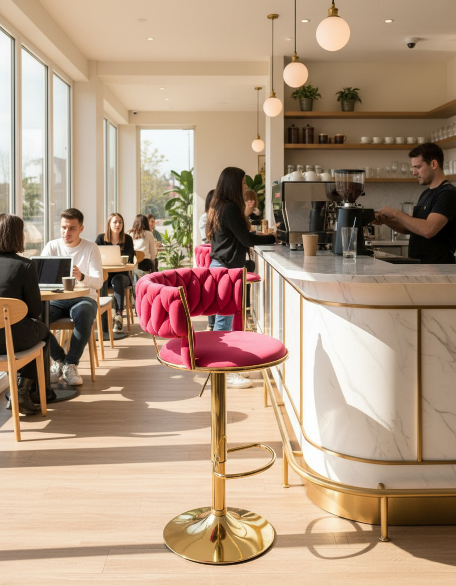 Elegant Pink Bar Stool