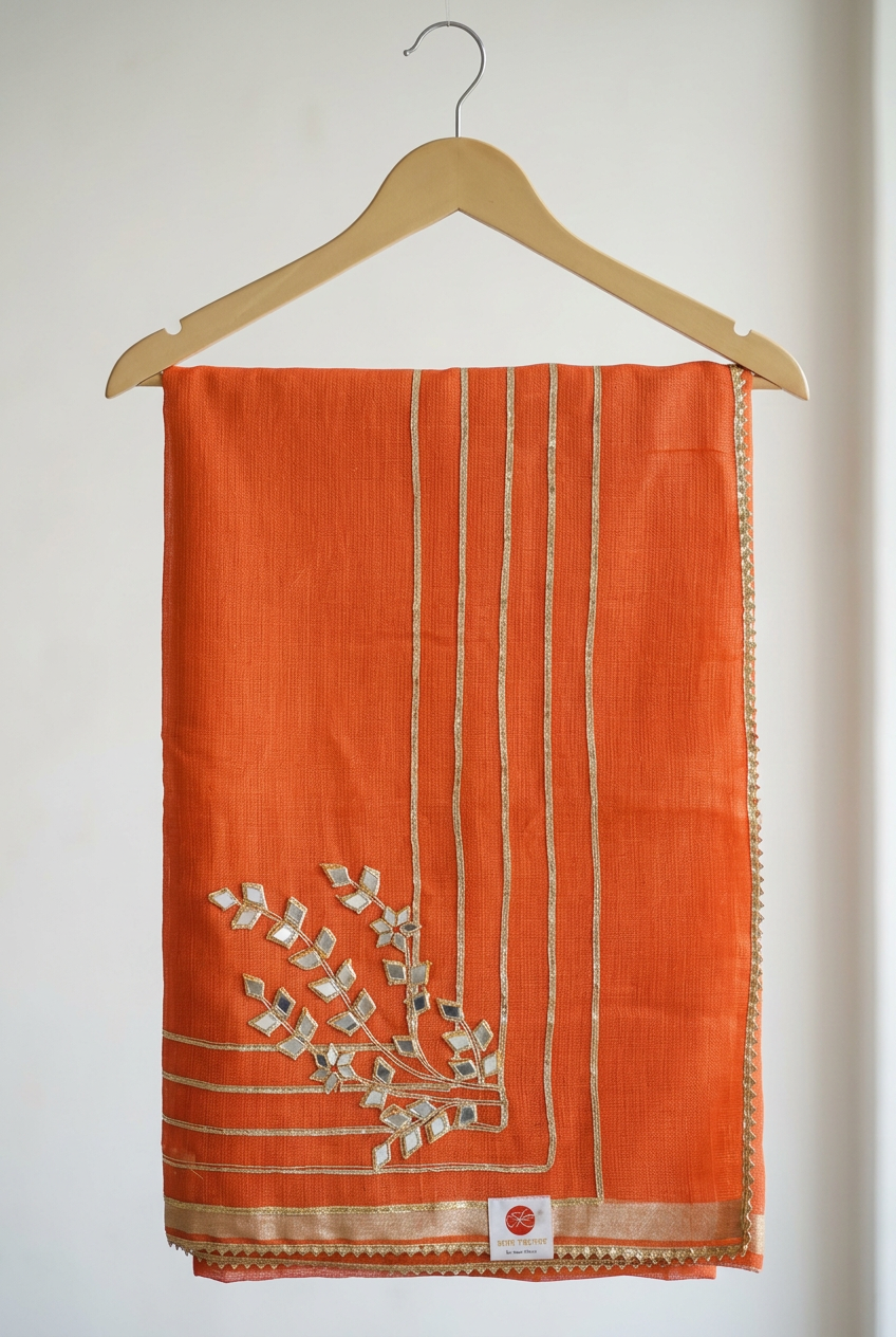 Kota Doria Saree with Gota Patti work view 2