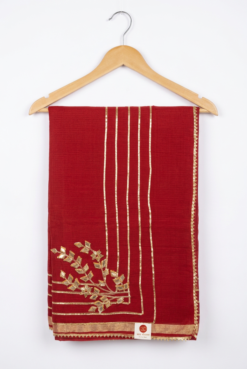 Kota Doria Saree with Gota Patti work view 3