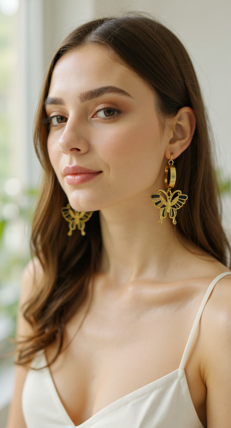 Butterfly Anti-Tarnish Earrings view 3