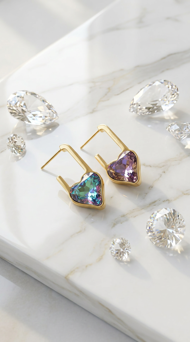 Heart-Shaped Earrings view 3