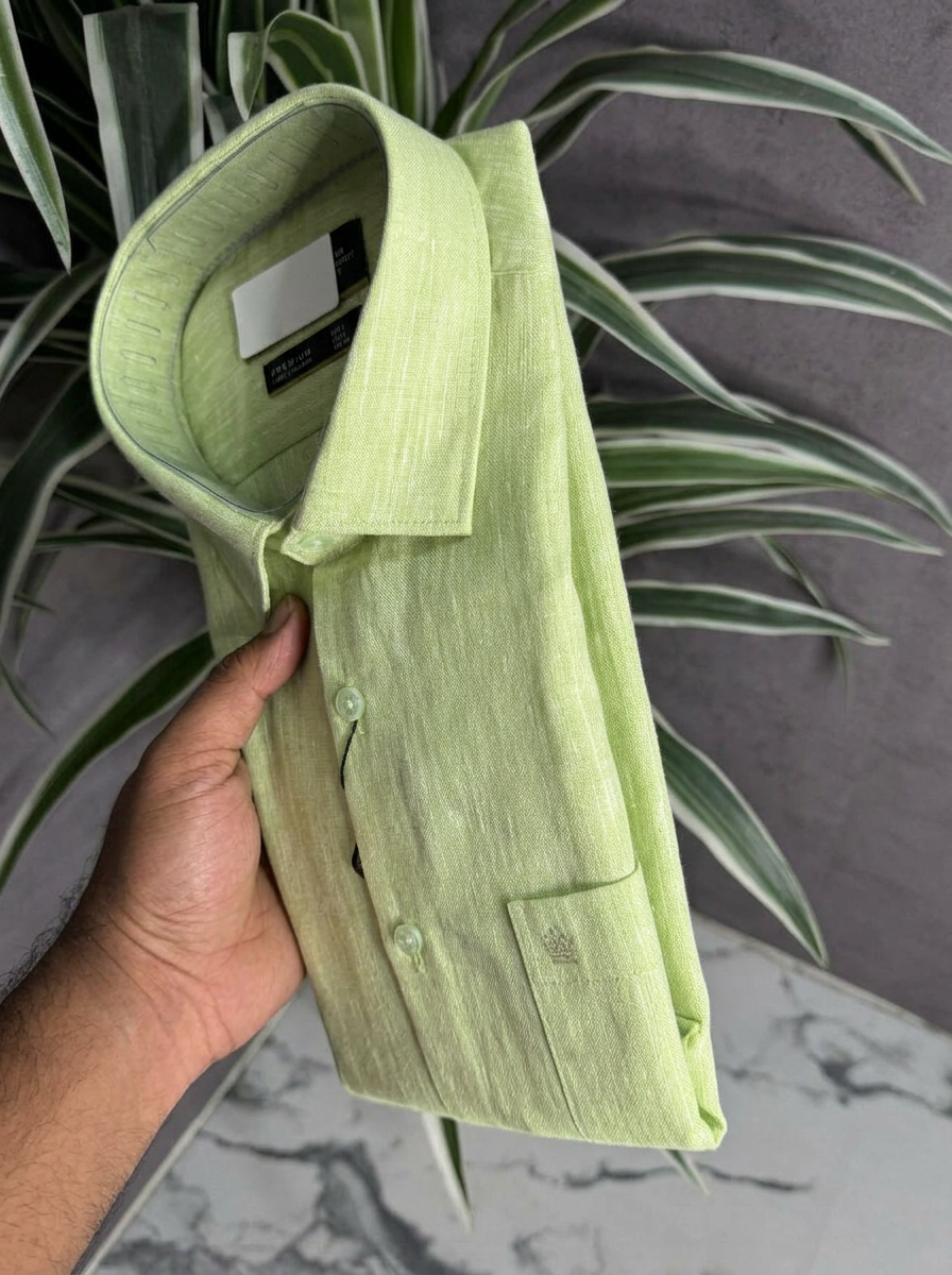Green Linen Shirt view 2