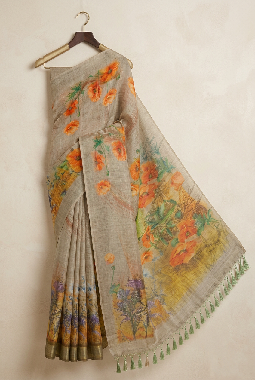 Linen Saree 6 view 2