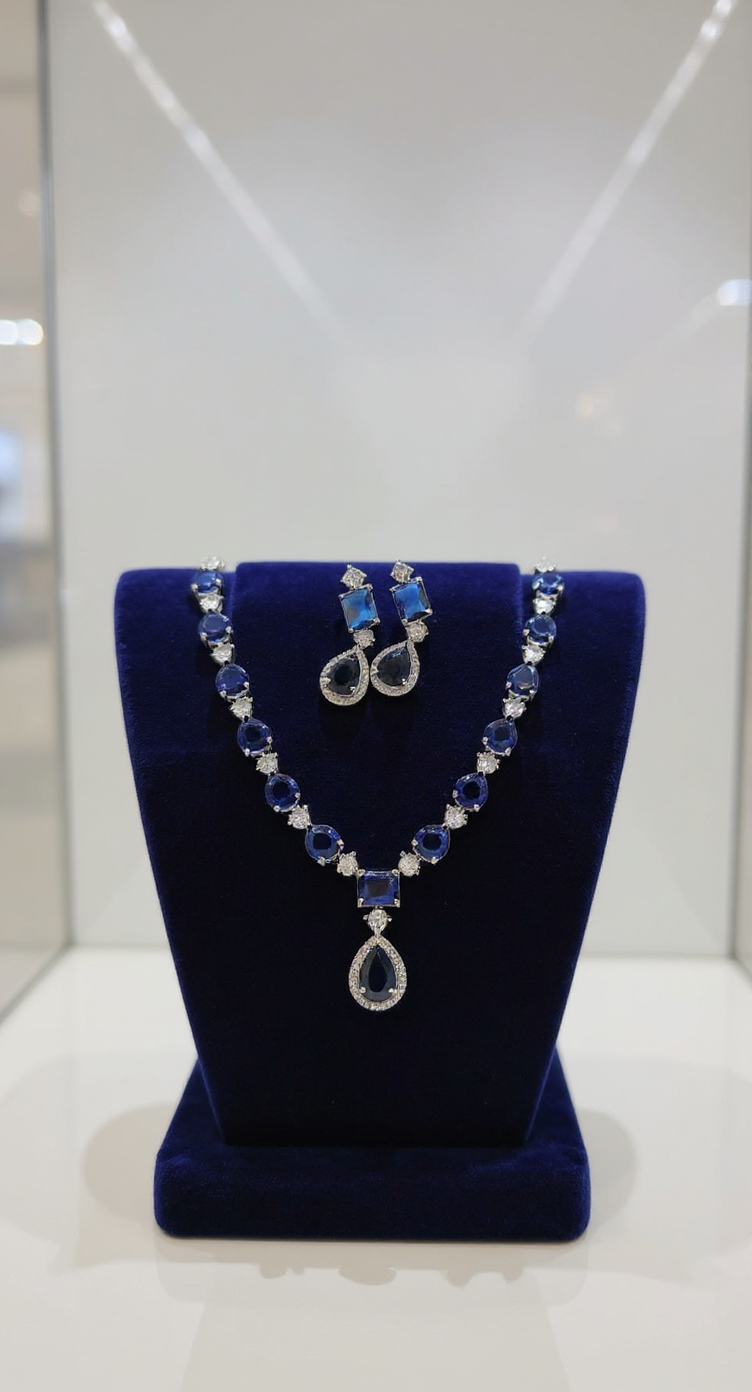 Royal Blue Necklace Set view 2