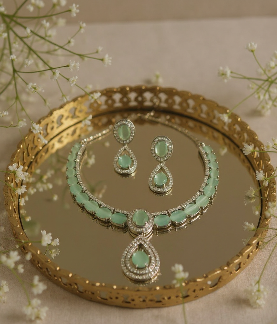 Elegant Emerald Necklace Set view 2
