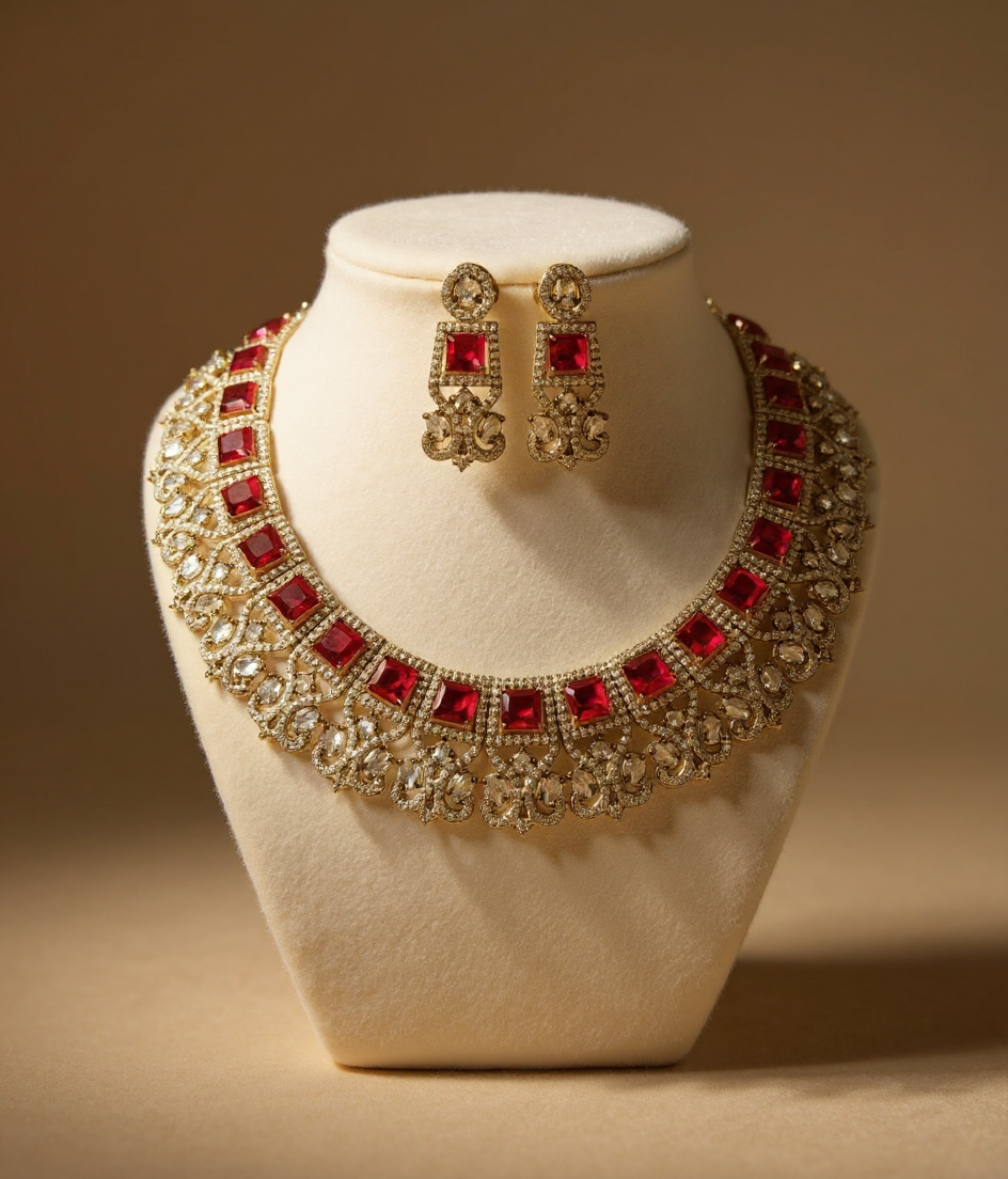 American Diamond Ruby Heavy Set view 2