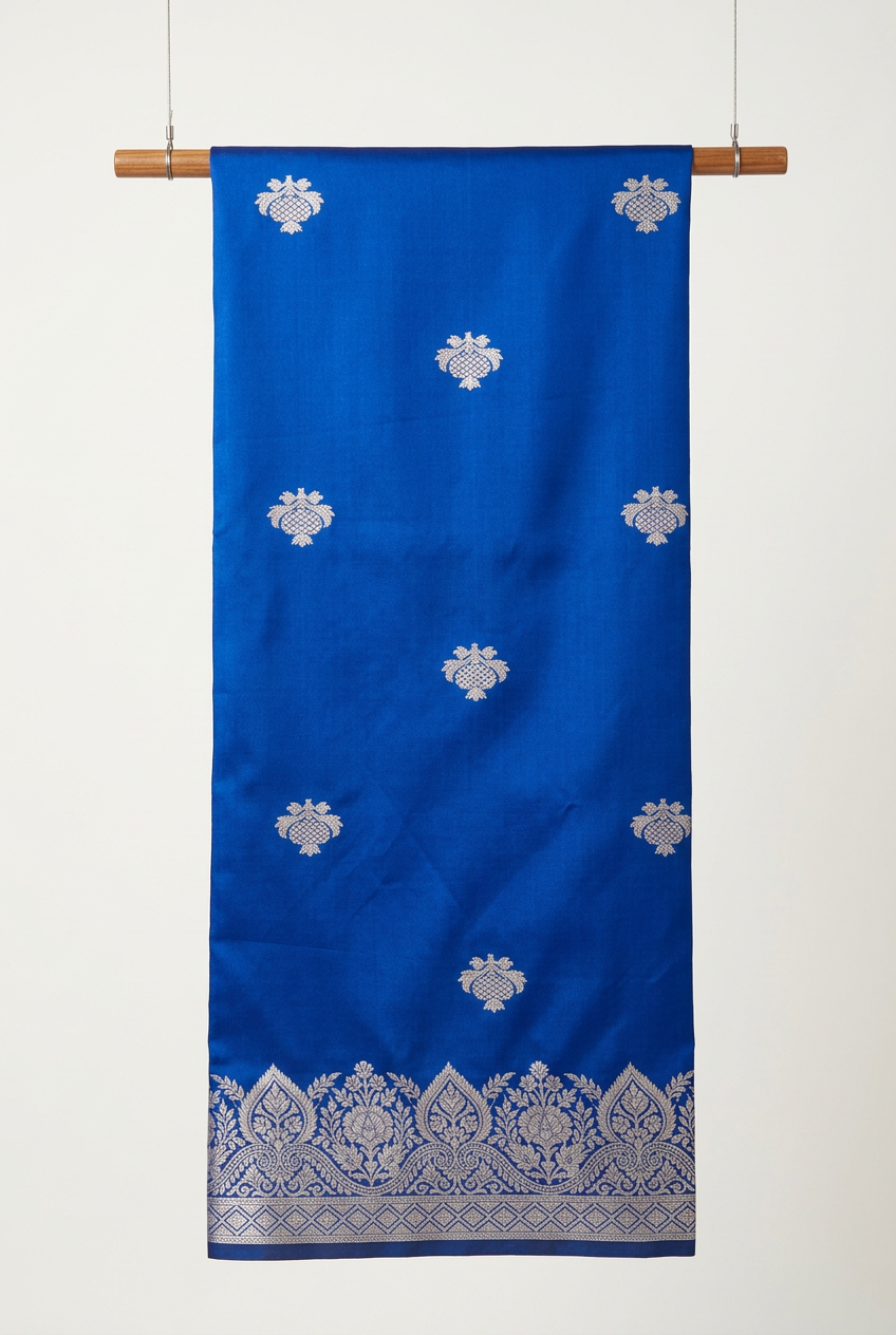 Royal Blue Silk Saree view 3