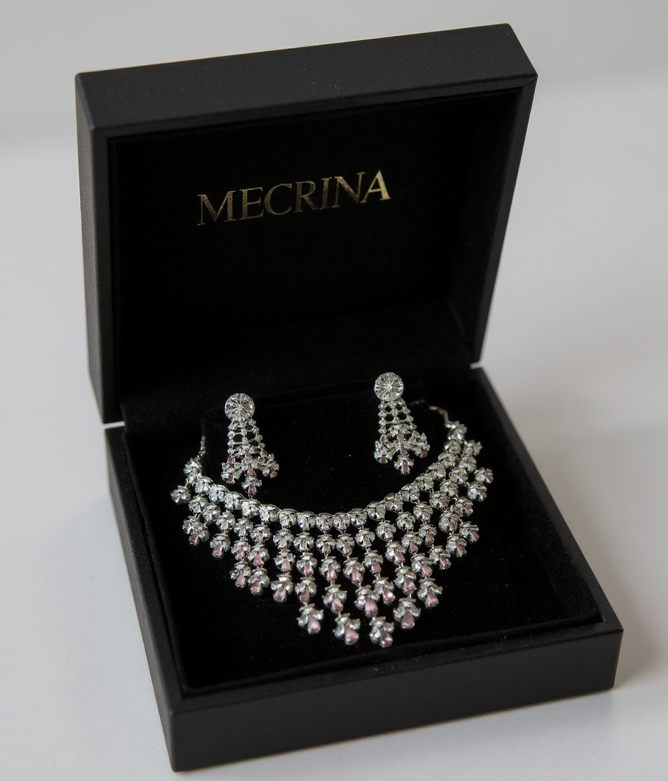 Pink Color American Diamond Set view 2