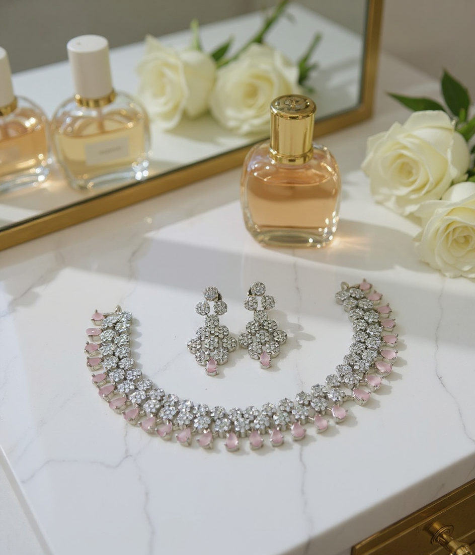 American Diamond Necklace Set 3 view 2