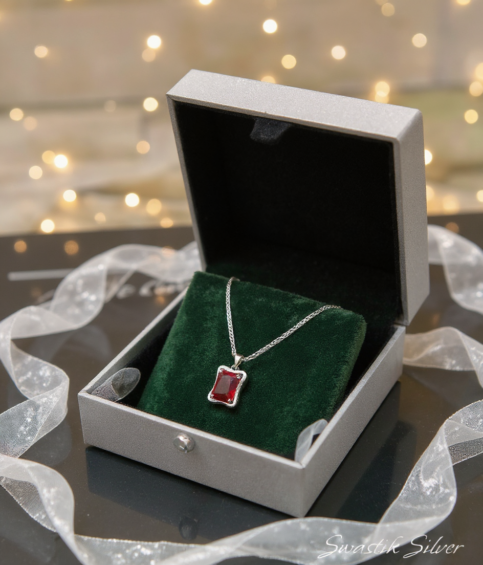 Ruby Pendant with Chain view 2