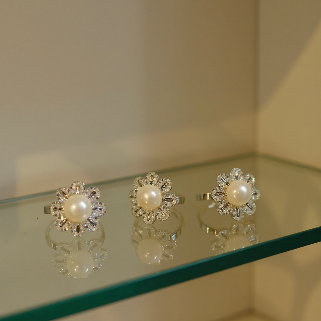 Floral Pearl Jewelry Set view 4