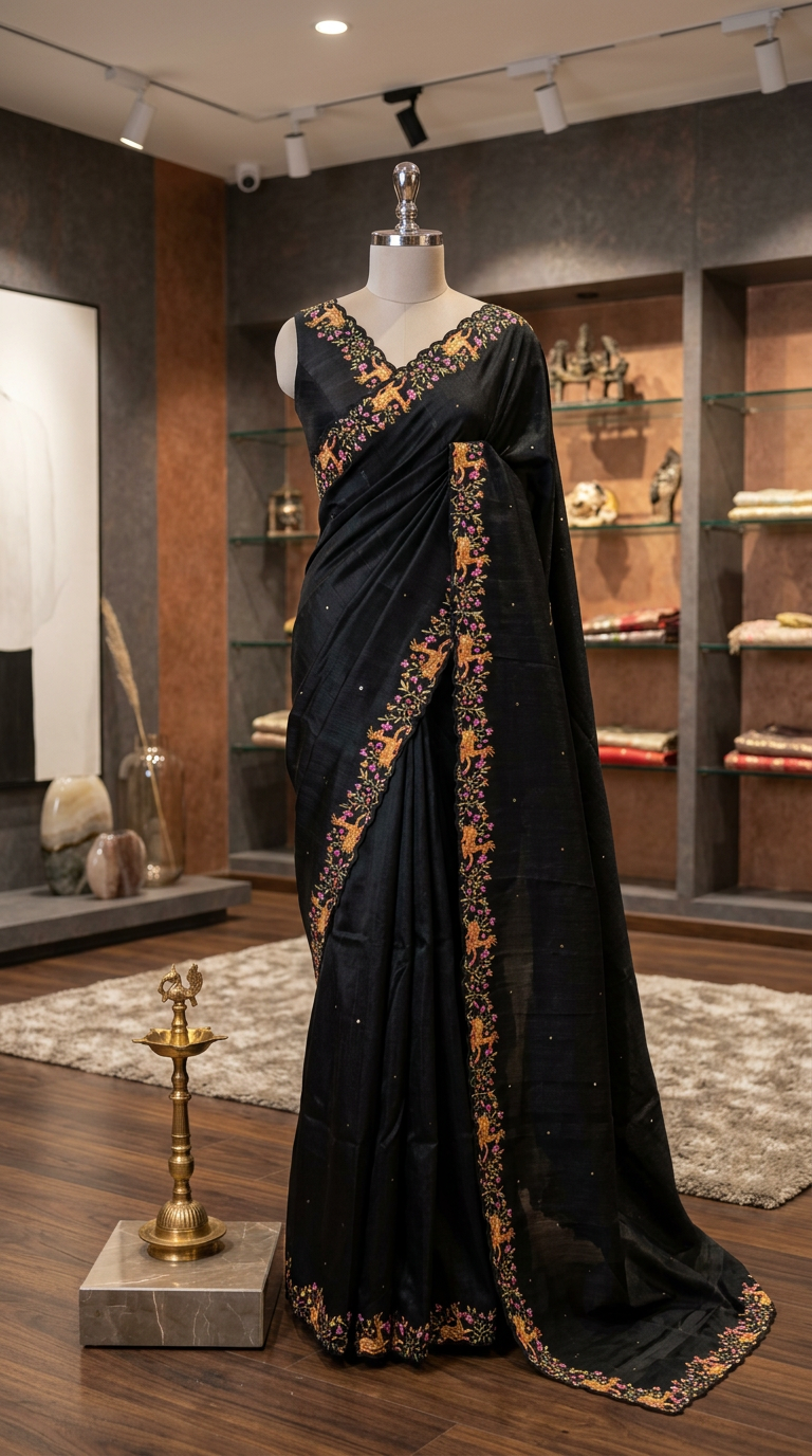 Semi Tussar Silk 1 view 4