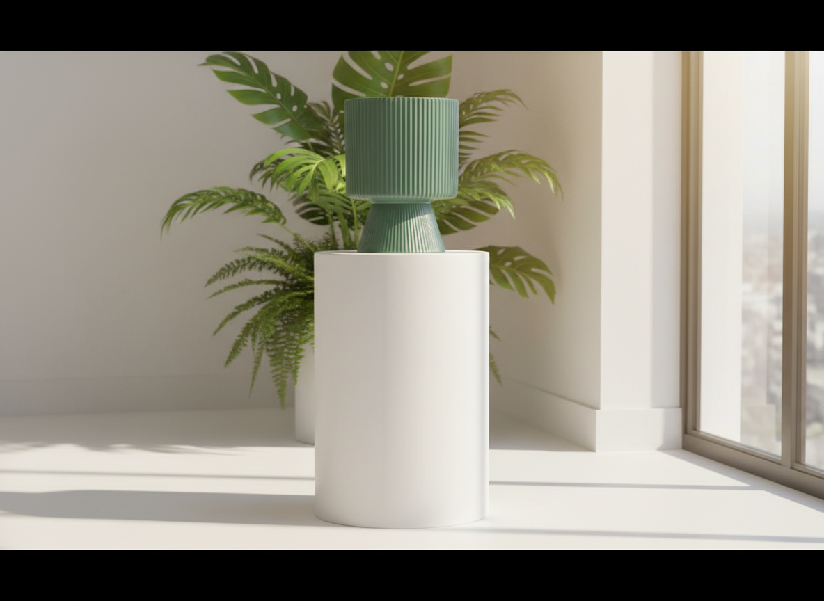 Ceramic Pedestal Planter view 2