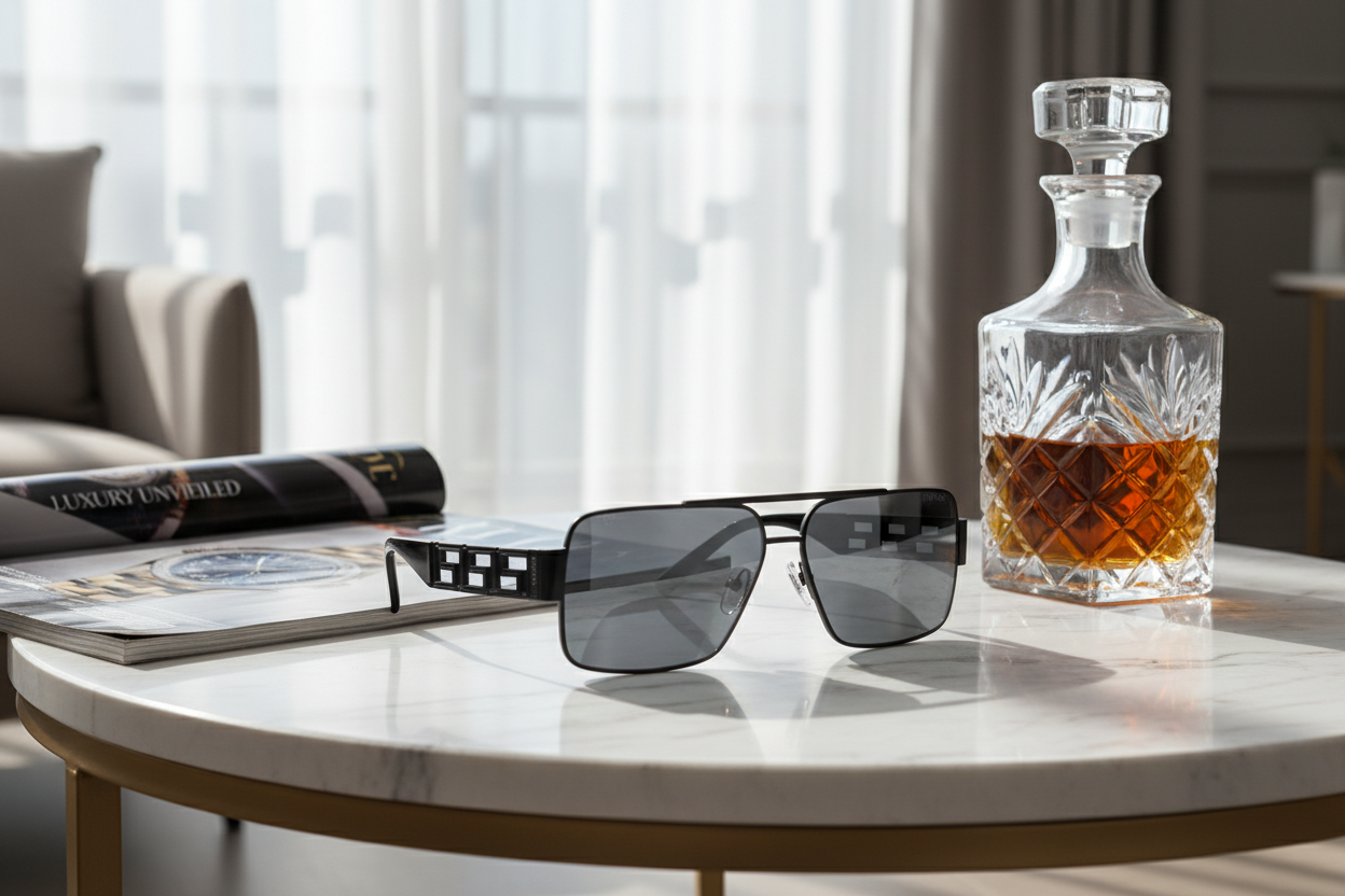 Versace Black Square Sunglasses 2290 view 3