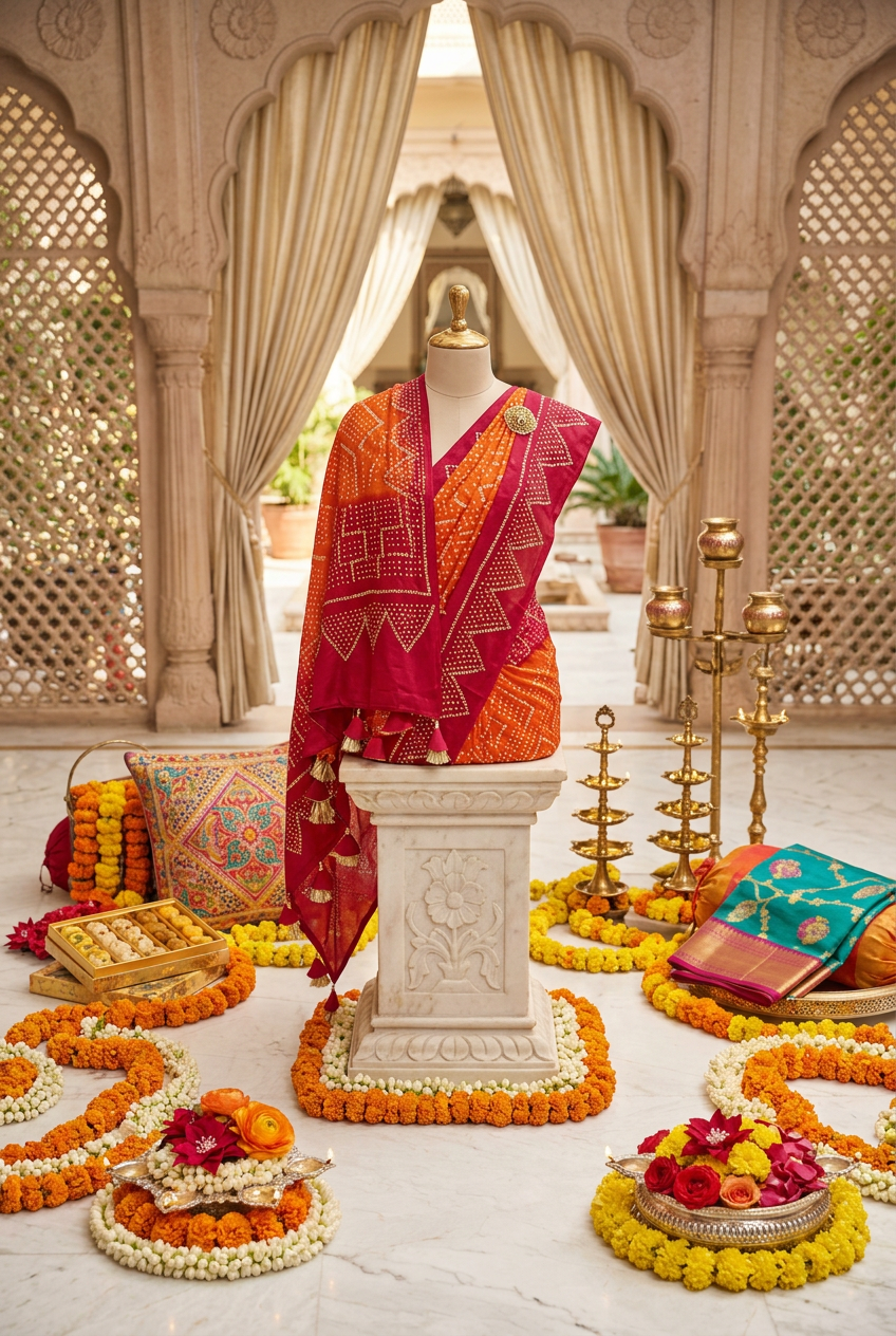 Designer Badhani Silk Saree S