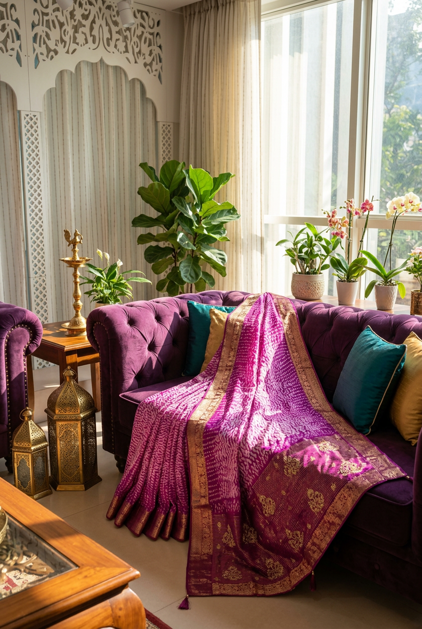Georgette Saree With SHibori Hand Work view 5